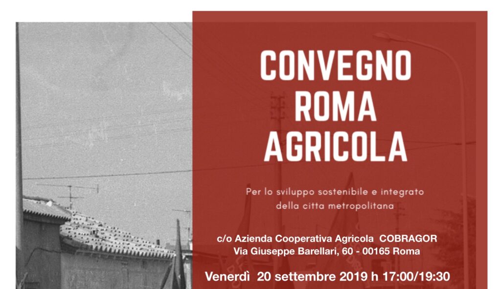 Leaflet del convegno di Roma Agricola presso la cooperati8va agricola Cobragor svoltosi a settembre 2019